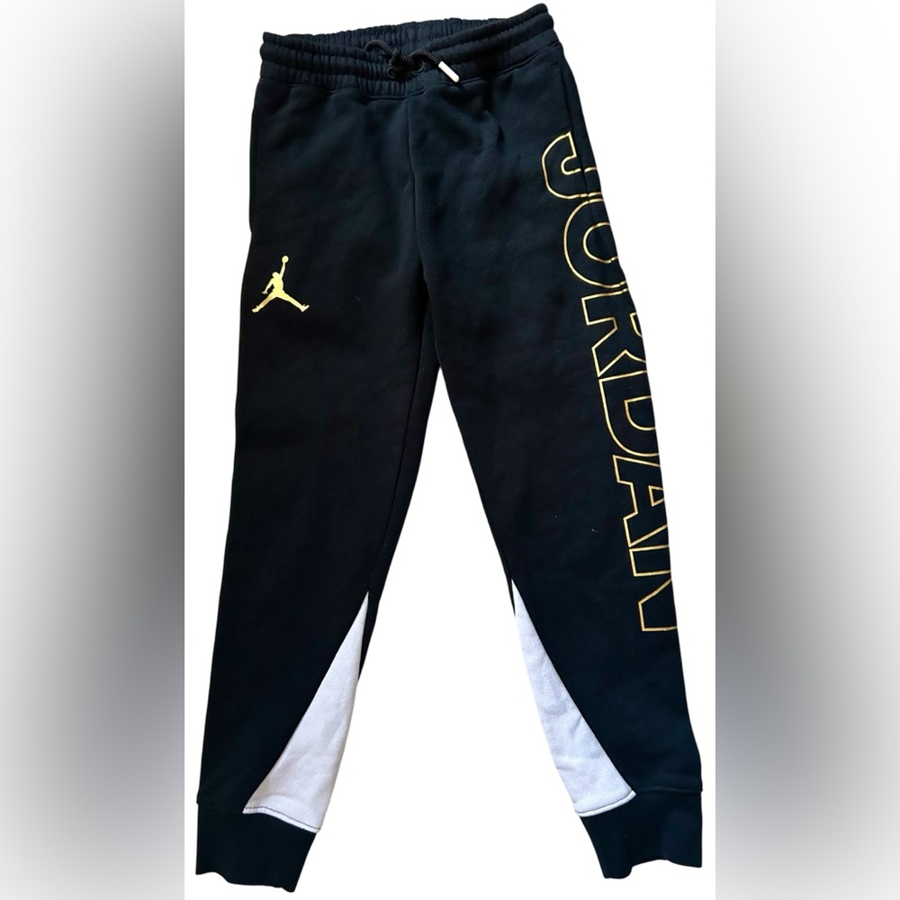 Jordan Boy’s Black and Gold Joggers Size S/P/CH